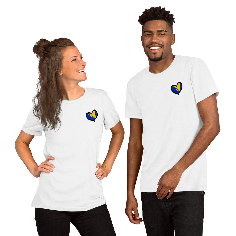 Bosnian heart flag Short-sleeve unisex t-shirt