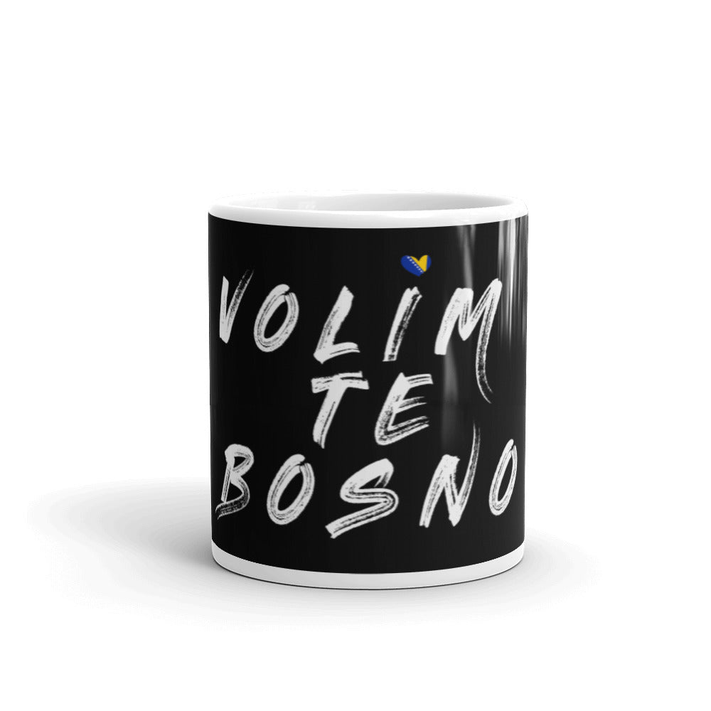 Volim te Bosno White glossy mug