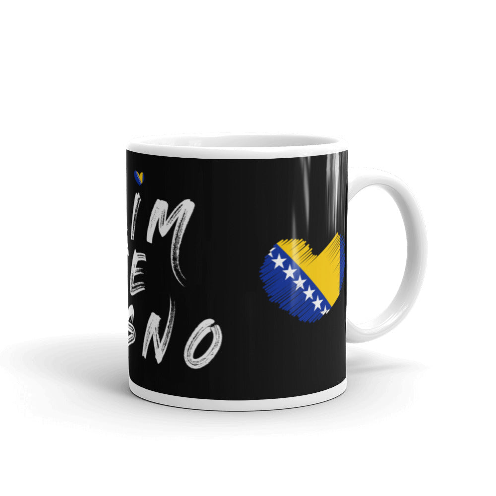 Volim te Bosno White glossy mug