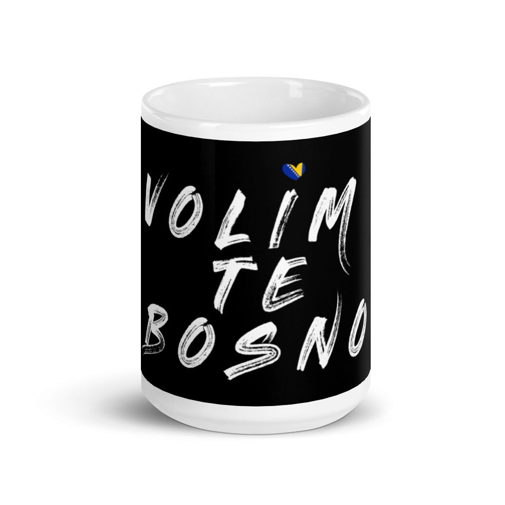 Volim te Bosno White glossy mug