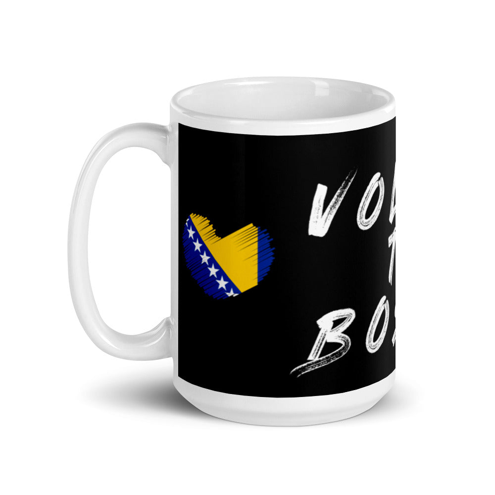 Volim te Bosno White glossy mug