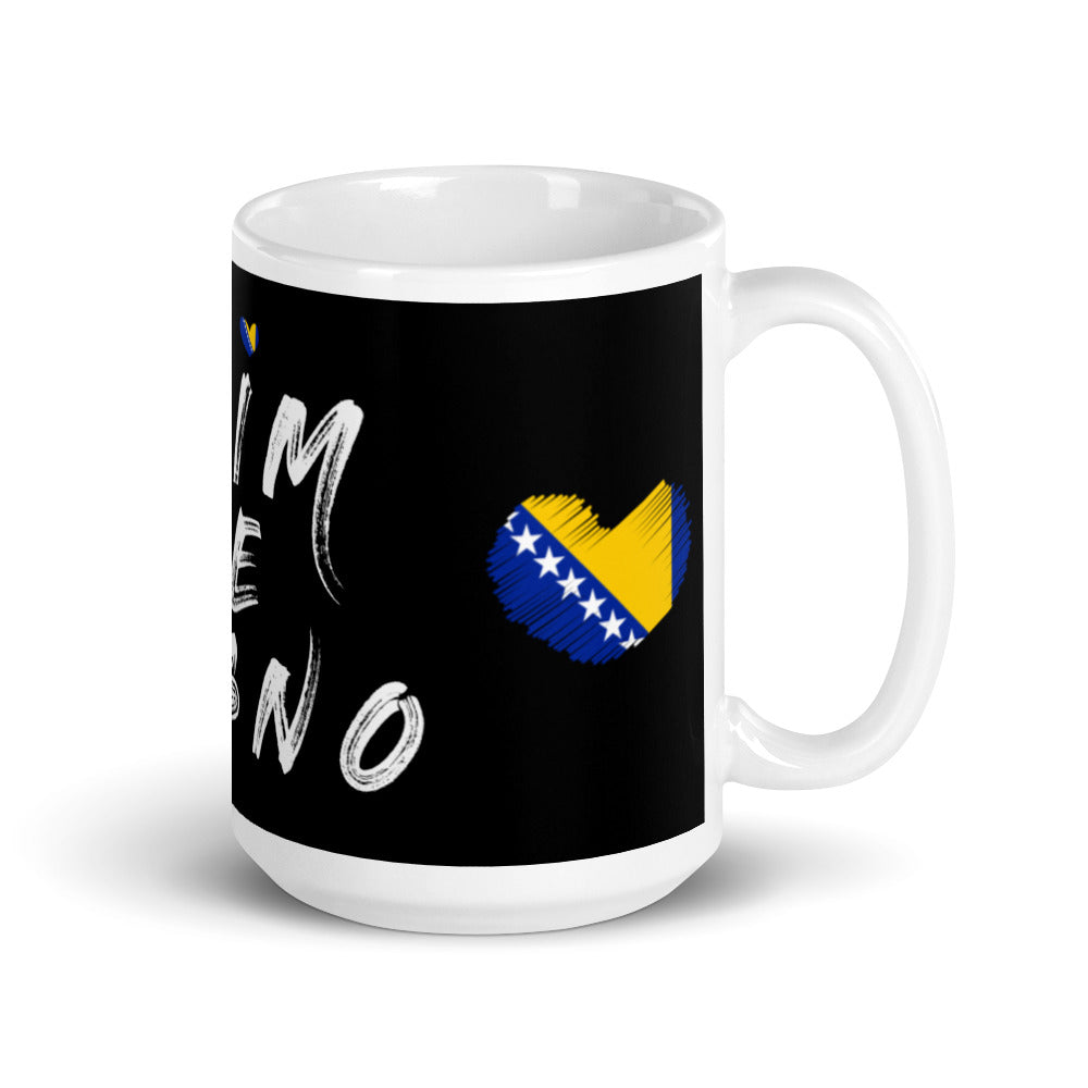 Volim te Bosno White glossy mug