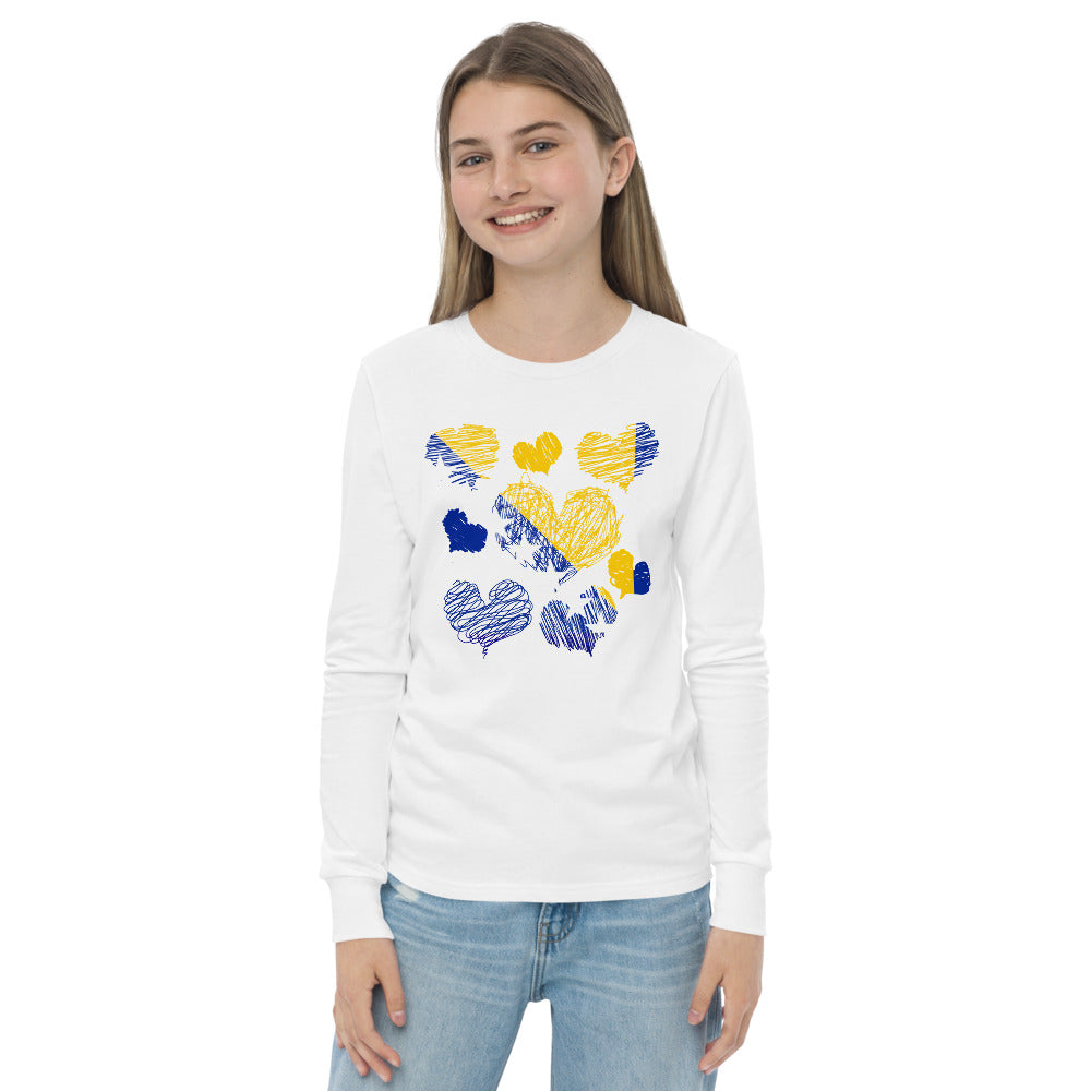 Kids Bosnian Hearts long sleeve tee