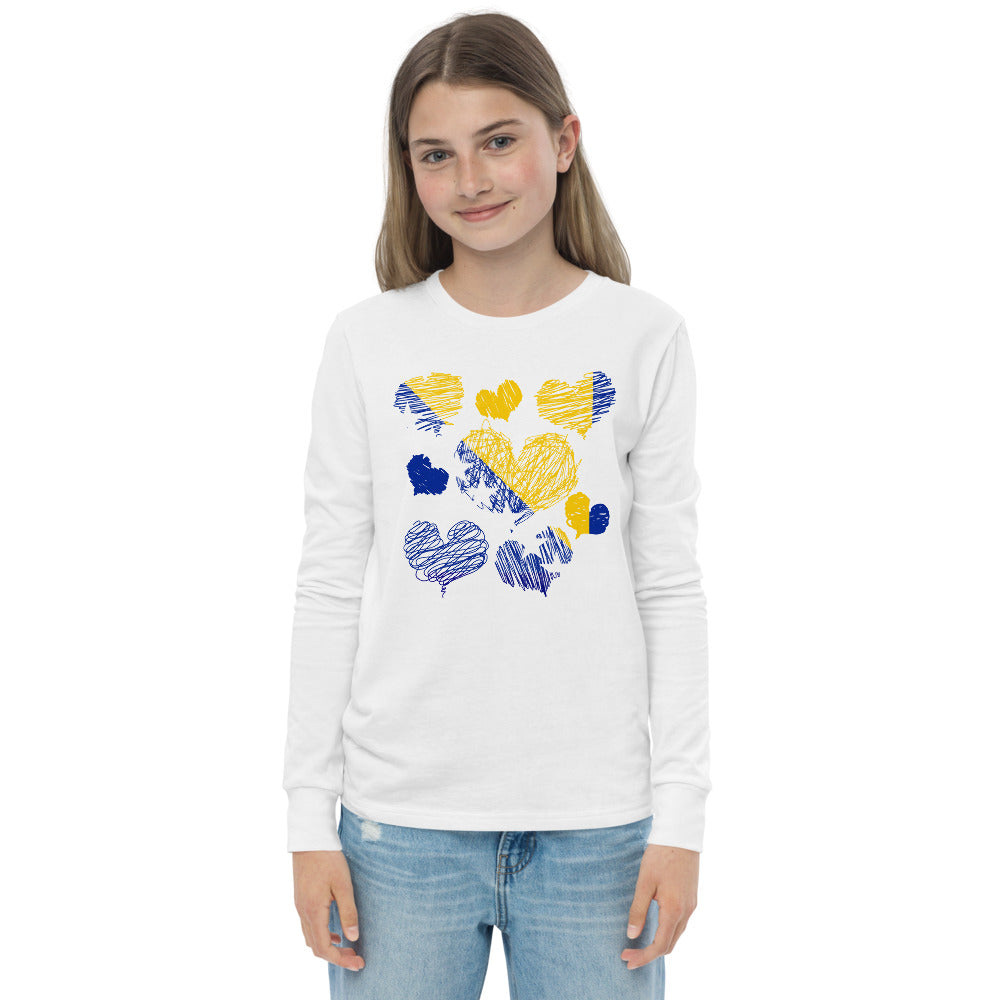 Kids Bosnian Hearts long sleeve tee