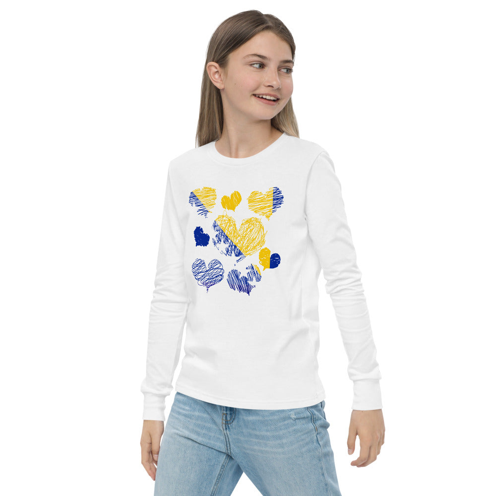 Kids Bosnian Hearts long sleeve tee