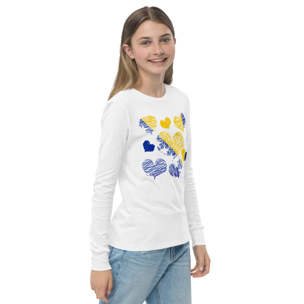 Kids Bosnian Hearts long sleeve tee