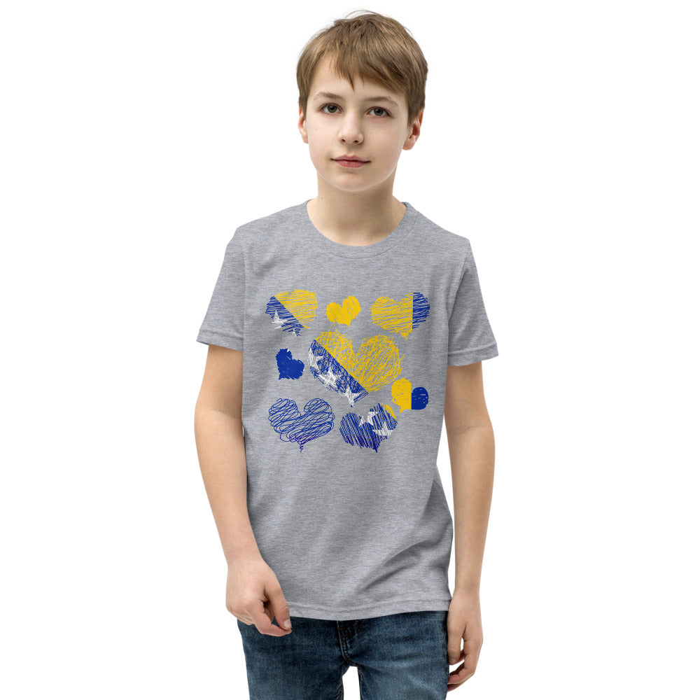 Kids Bosnian Hearts Short Sleeve T-Shirt