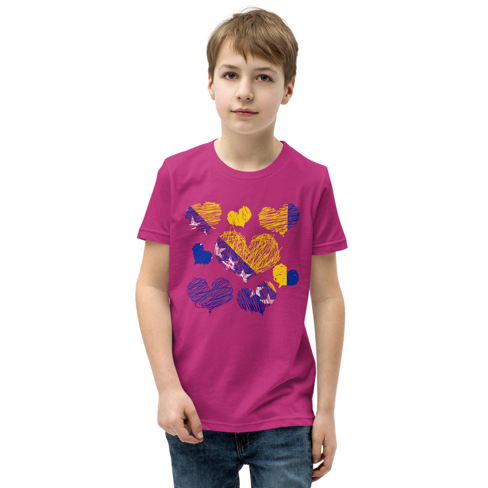 Kids Bosnian Hearts Short Sleeve T-Shirt