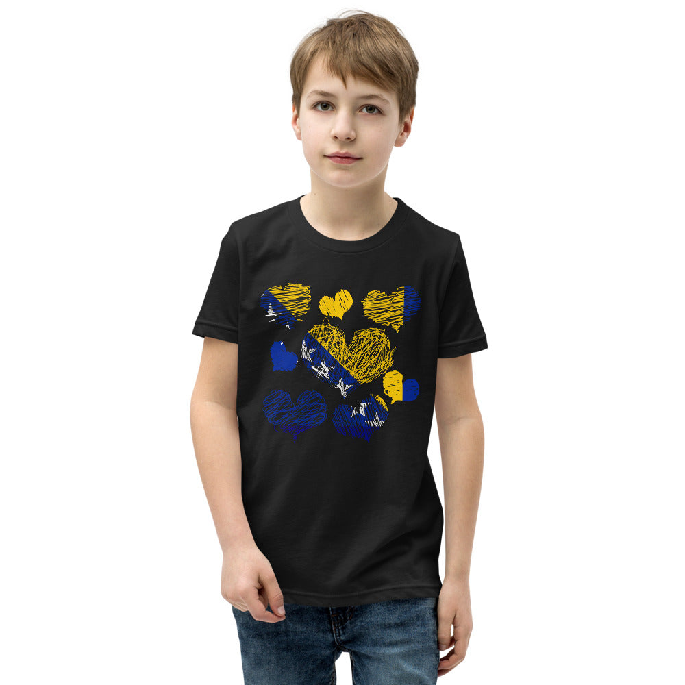 Kids Bosnian Hearts Short Sleeve T-Shirt