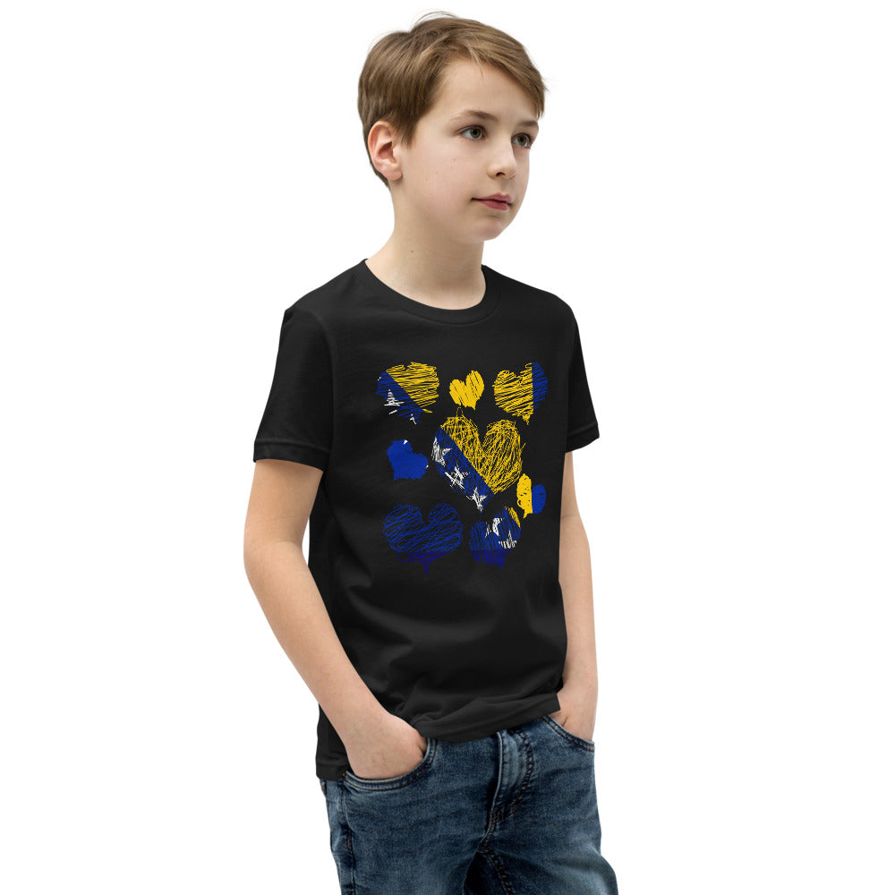 Kids Bosnian Hearts Short Sleeve T-Shirt