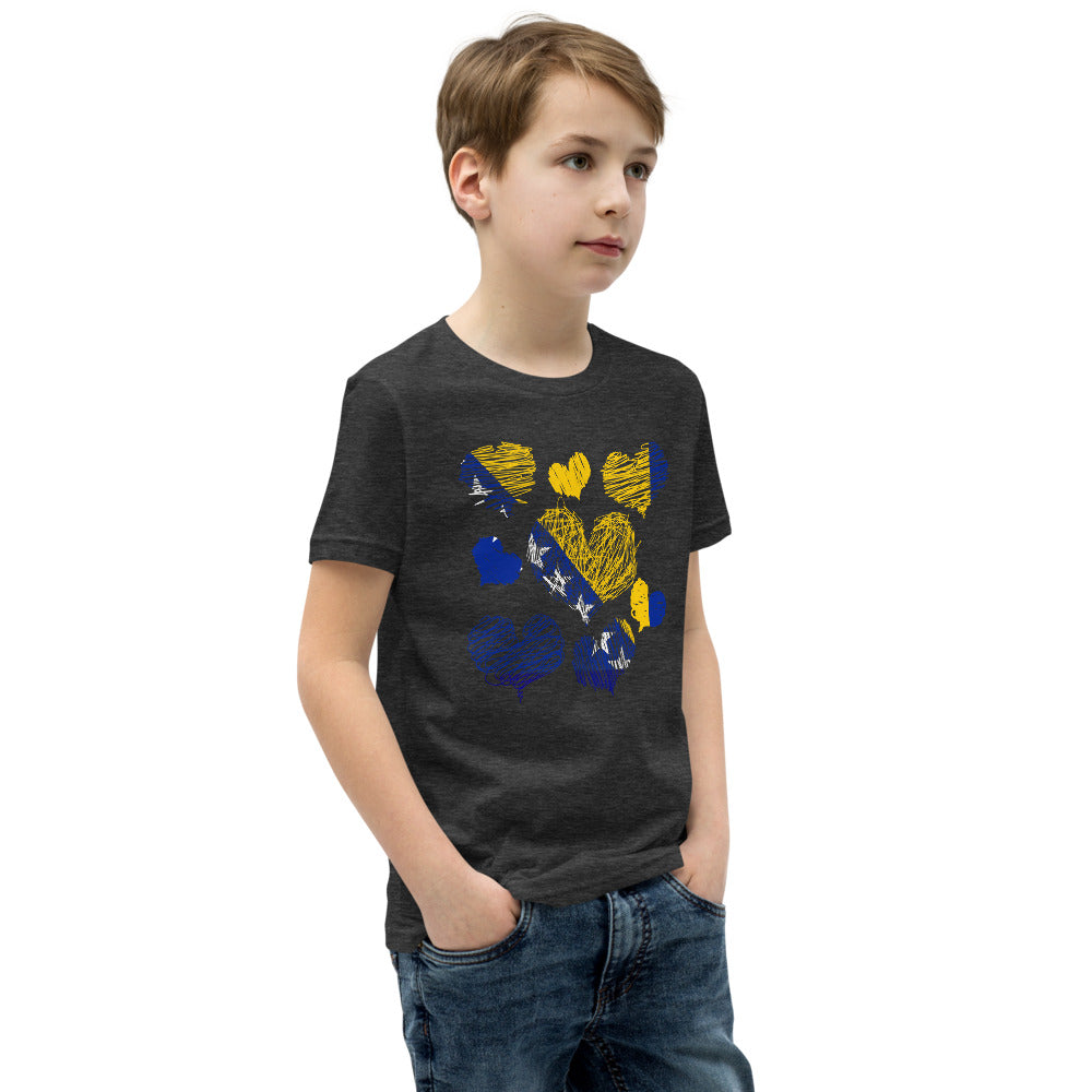 Kids Bosnian Hearts Short Sleeve T-Shirt