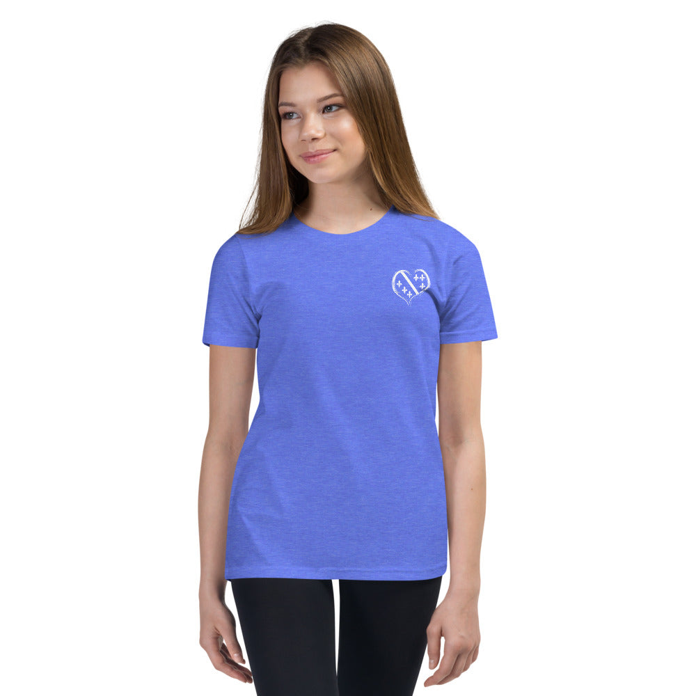 Kids Unisex Bosnian Fleur de Lis Short Sleeve T-Shirt