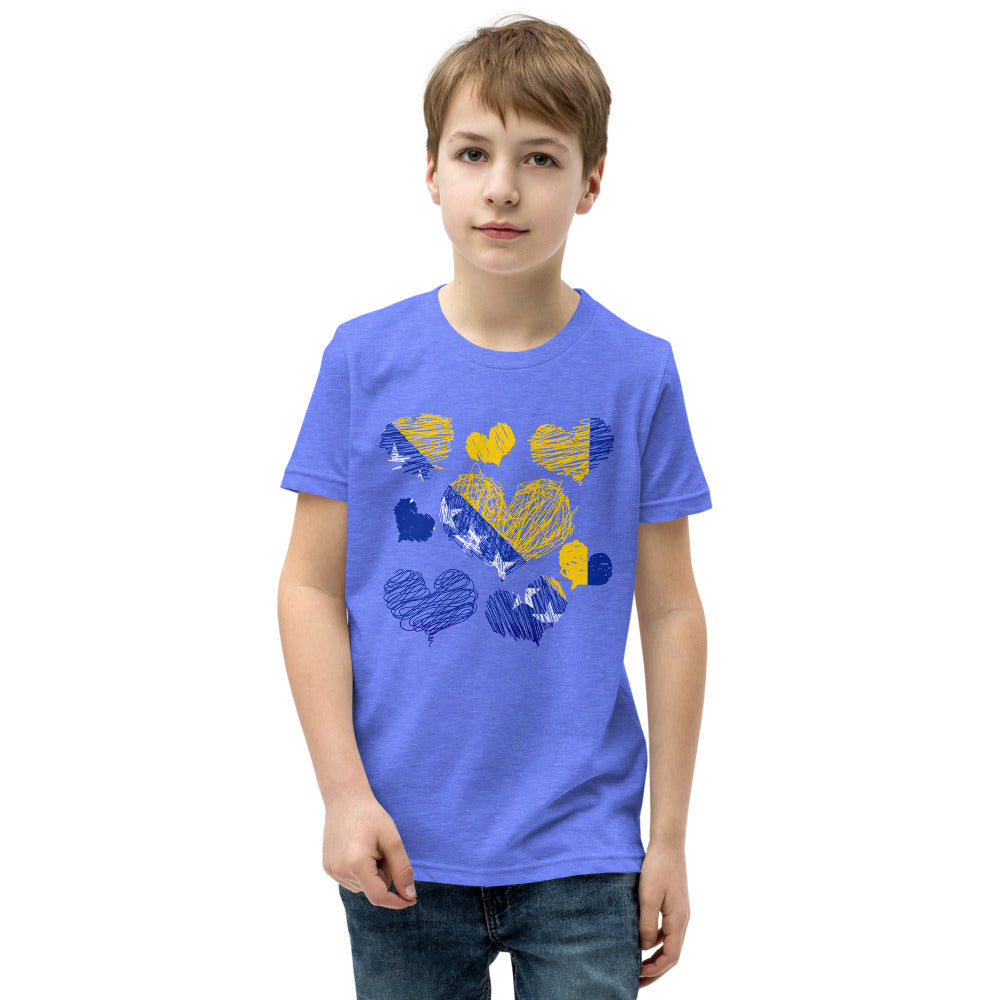 Kids Bosnian Hearts Short Sleeve T-Shirt