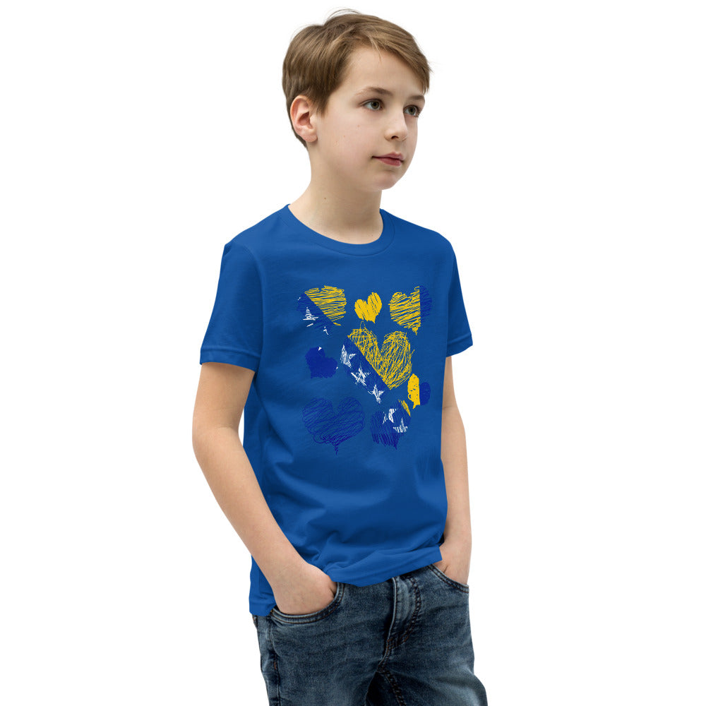 Kids Bosnian Hearts Short Sleeve T-Shirt