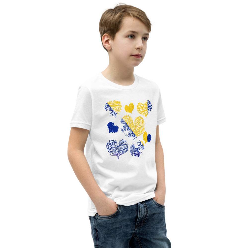 Kids Bosnian Hearts Short Sleeve T-Shirt